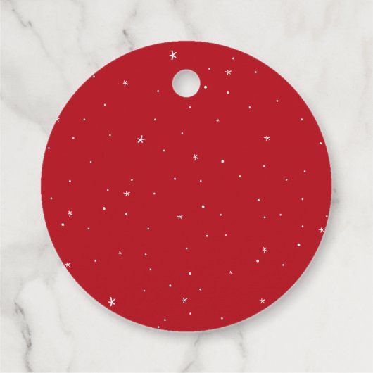 メリークリスマスキュートシンプルな赤い星ドット フェイバータグ (裏面)