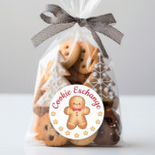 メリークリスマスキュートジンジャーブレッドマン ラウンドシール