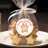 メリークリスマスキュートジンジャーブレッドマン ラウンドシール