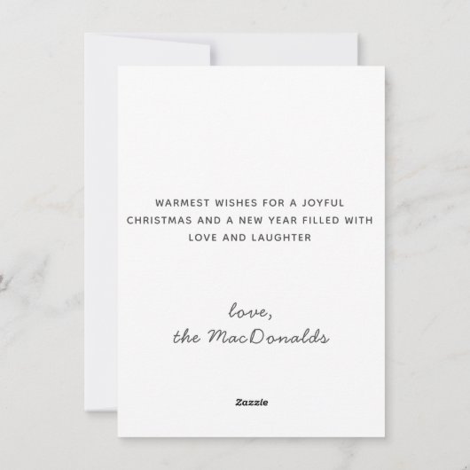 メリークリスマスキュートダッシュンドホリデーリースカード シーズンカード (裏面)