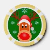 メリークリスマスキュートディアクレートランプのポーカーチップス、黄色 ポーカーチップ (裏面)