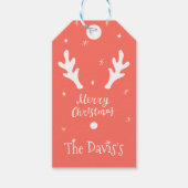 メリークリスマスキュートディアホルンギフトラベル ギフトタグ (正面)