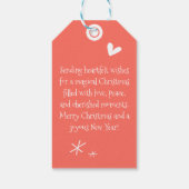 メリークリスマスキュートディアホルンギフトラベル ギフトタグ (裏面)