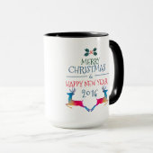 メリークリスマスキュートディアー&カスタム文字 マグカップ (正面右)