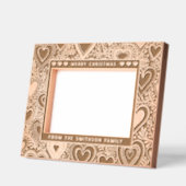 メリークリスマスキュートハートと紅葉ファミリー名 レーザー彫刻フレーム (左)