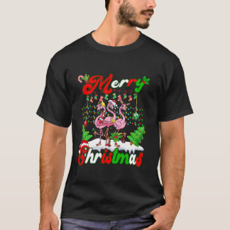 メリークリスマスキュートフラミンゴラブ農家ファミリーX Tシャツ