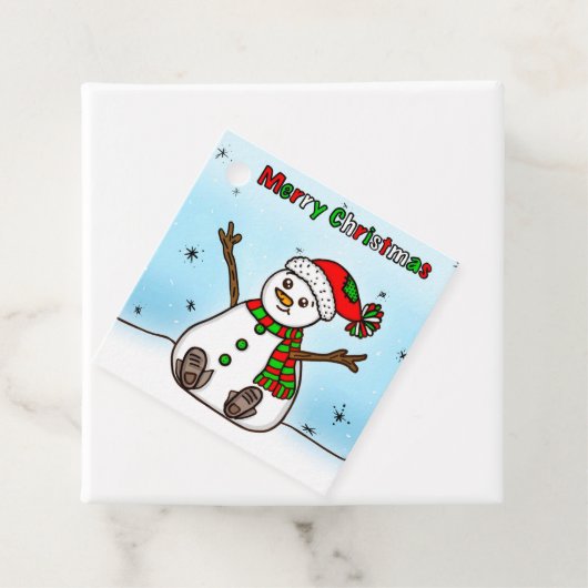 メリークリスマスキュートプランプ雪だるま フェイバータグ (インサイチュ)