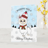 メリークリスマスキュートホリデーラマフェスティバル カード (黄色い花)