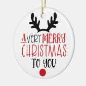 メリークリスマスキュートモダンタイポグラフィ セラミックオーナメント (左)