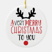 メリークリスマスキュートモダンタイポグラフィ セラミックオーナメント (裏面)