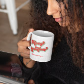 メリークリスマスキュートレトロタイポグラフィカスタム コーヒーマグカップ