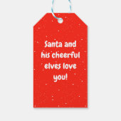 メリークリスマスキュート小妖精や小人 ギフトタグ (裏面)