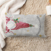 メリークリスマスキュート格言ホリースノーフレークnスター ランバークッション (ブランケット)