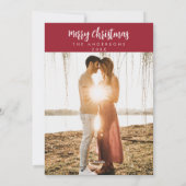 メリークリスマスキュート赤雪だるまグローブ シーズンカード (裏面)