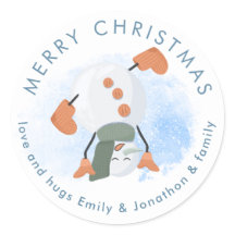 メリークリスマスキュート雪だるまカーツホイールfrom Name
