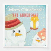 メリークリスマスキュート雪だるま冬季休暇名 (正面)