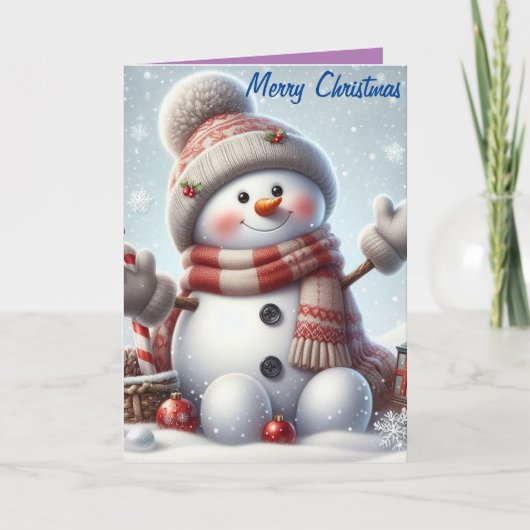 メリークリスマスキュート雪だるま4 カード (正面)