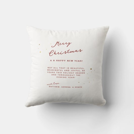 メリークリスマスキープサケファミリー写真ジョイオーナメント クッション (裏面)