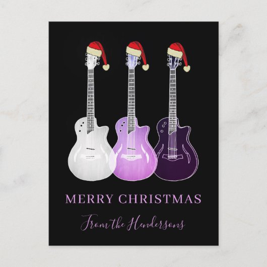 メリークリスマスギタズピパーソナライズされたンク シーズンポストカード (正面)