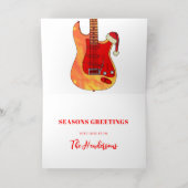 メリークリスマスギタズブラック&金ゴールド 箔シーズンカード (内側レイダウン)