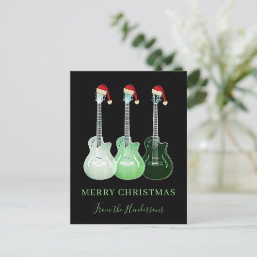 メリークリスマスギタパーソナライズされたー シーズンポストカード (スタンド正面)