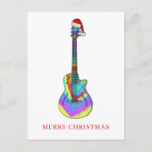 メリークリスマスギターカラフル シーズンポストカード (正面)