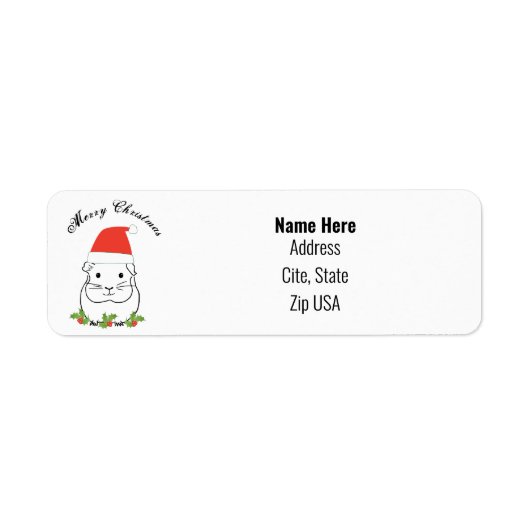 メリークリスマスギニピグがサンタハット復帰 ラベル (正面)