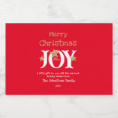 メリークリスマスギフトアイディアシックかわいい赤ミニ リキュールボトルラベル (シングルラベル)