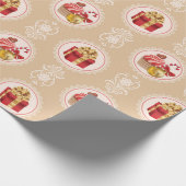 メリークリスマスギフトオーナメントカップケーキキャンディーケーン ラッピングペーパー (角)