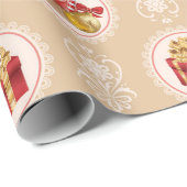 メリークリスマスギフトオーナメントカップケーキキャンディーケーン ラッピングペーパー (ロールコーナー)