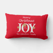 メリークリスマスギフトスクリプ素朴ト赤い休日 ランバークッション (裏面)