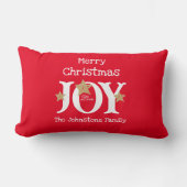 メリークリスマスギフトスクリプ素朴ト赤い休日 ランバークッション (正面)