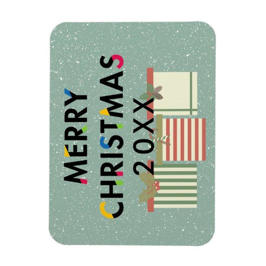 メリークリスマスギフトボックスフレキシブルキッチンマグネット マグネット (縦)