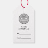 メリークリスマスギフトラベルからクリスマスボール ギフトタグ (正面)