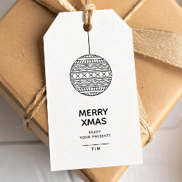 メリークリスマスギフトラベルとトレンディークリスマスボール ギフトタグ