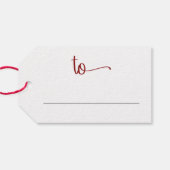 メリークリスマスギフトラベルクラシック赤タイポグラフィ ギフトタグ (裏面横)