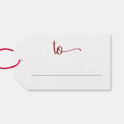 メリークリスマスギフトラベルクラシック赤タイポグラフィ ギフトタグ (裏面横)