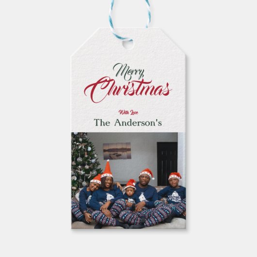 メリークリスマスギフトラベルパーソナライズされたギフトラベル ギフトタグ (正面)