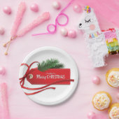メリークリスマスギフトラベルパーティー ペーパープレート (パーティー)