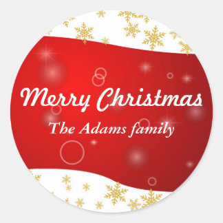 メリークリスマスギフトラベル編集可能ステッカー ラウンドシール