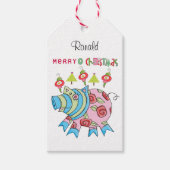 メリークリスマスギフトラベル豚 ギフトタグ (正面)