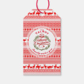 メリークリスマスギフト伝統的パーソナライズされたラベル ギフトタグ (正面)