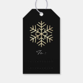 メリークリスマスギフト写真ブラックグレー金ゴールド雪 ギフトタグ (裏面)