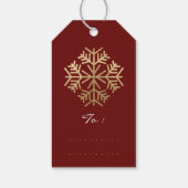 メリークリスマスギフト写真ブルゴーニュ灰色金ゴールド雪 ギフトタグ (裏面)