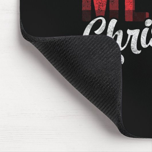 メリークリスマスギフト家族クリスマス赤バッファロープレイド マウスパッド (コーナー)