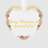 メリークリスマスギフト家族写真ハートオーナメント オーナメント (裏面)