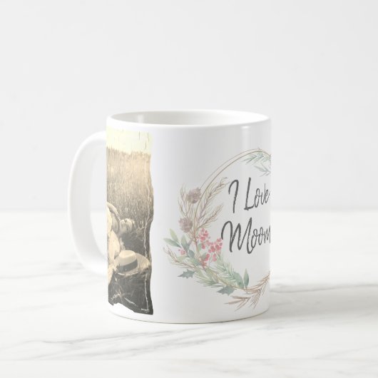 メリークリスマスギフト愛するママのカスタム写真 コーヒーマグカップ (正面左)