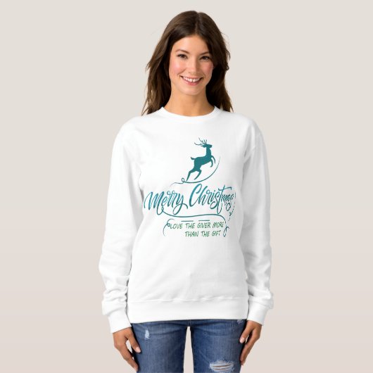 メリークリスマスギフト長袖Sweatshirt スウェットシャツ (正面フル)