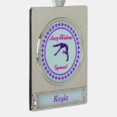 メリークリスマスギムナストカスタムバナーオーナメント シルバープレートバナーオーナメント (右)