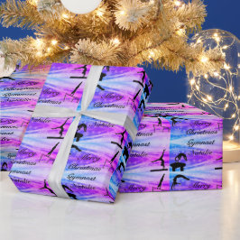 メリークリスマスギムナスト名前をカスタムするラッピング紙 ラッピングペーパー
